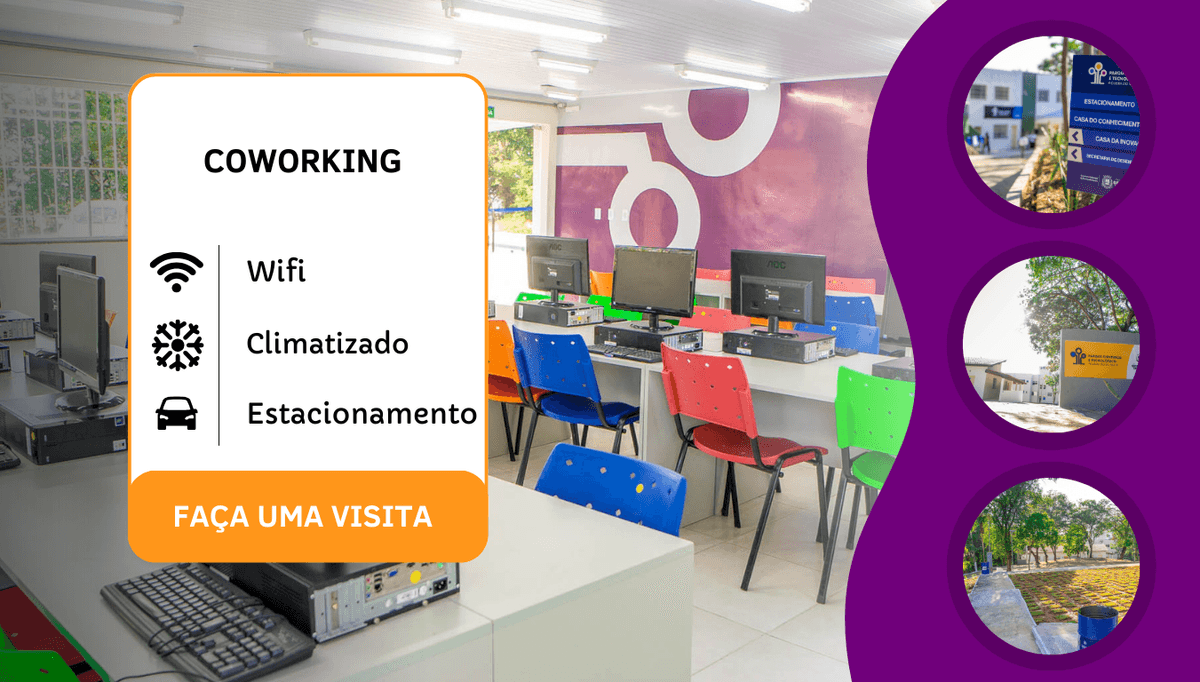Coworking: Wi-Fi, ambiente climatizado e estacionamento gratuitos